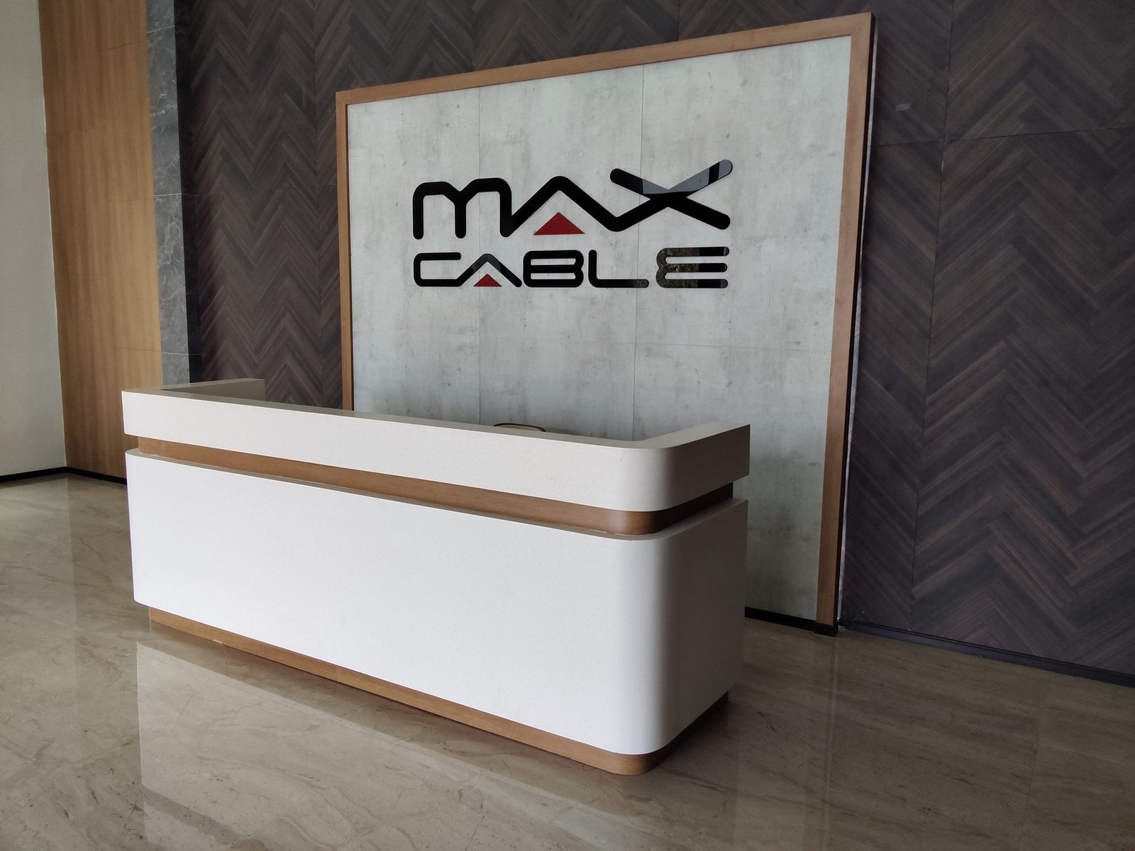 Max Cable acrylic reception logo signage
