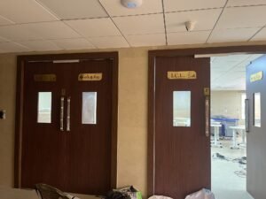 Acrylic ICU and ward door signage in hospital