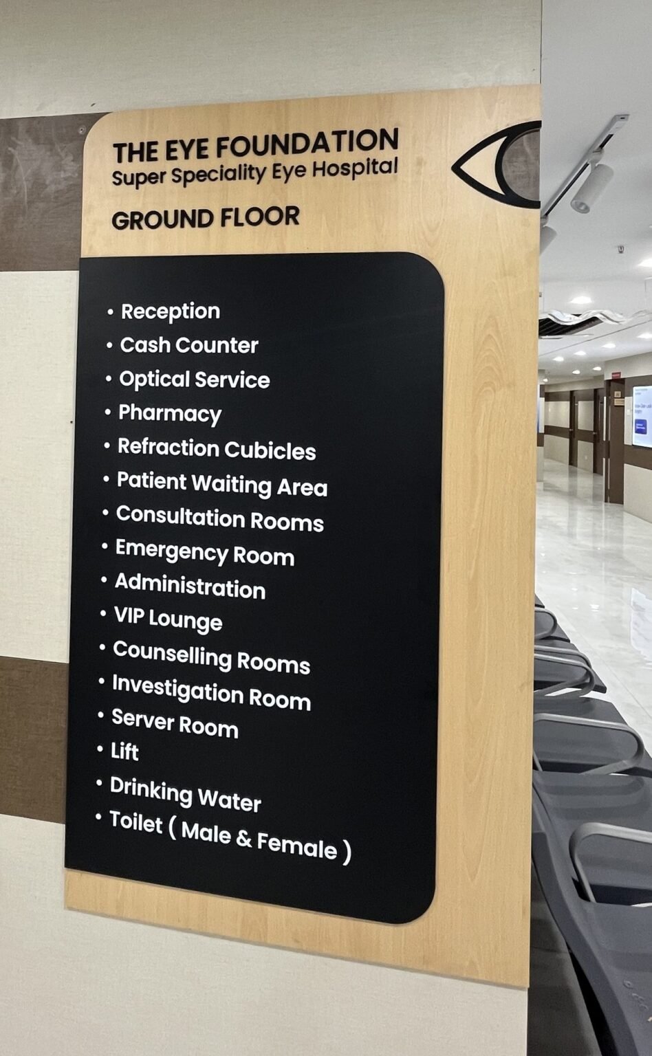 Ground floor department directory listing hospital services