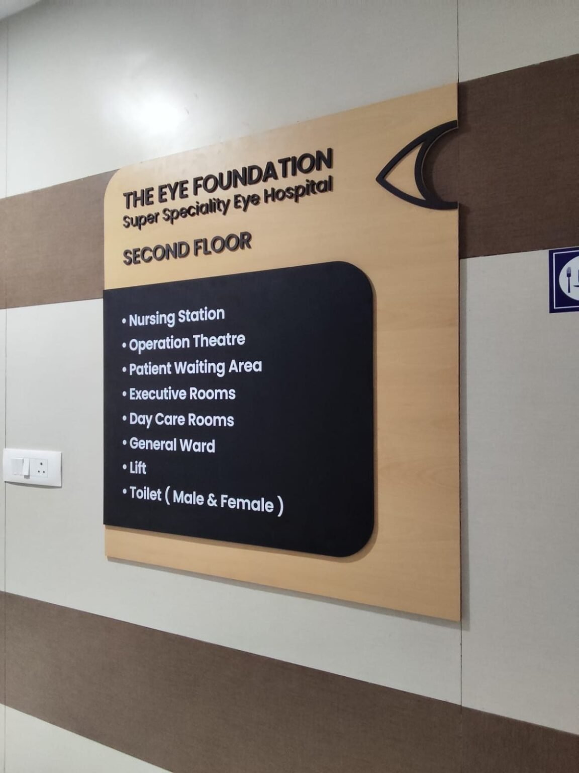 Second floor department directory board