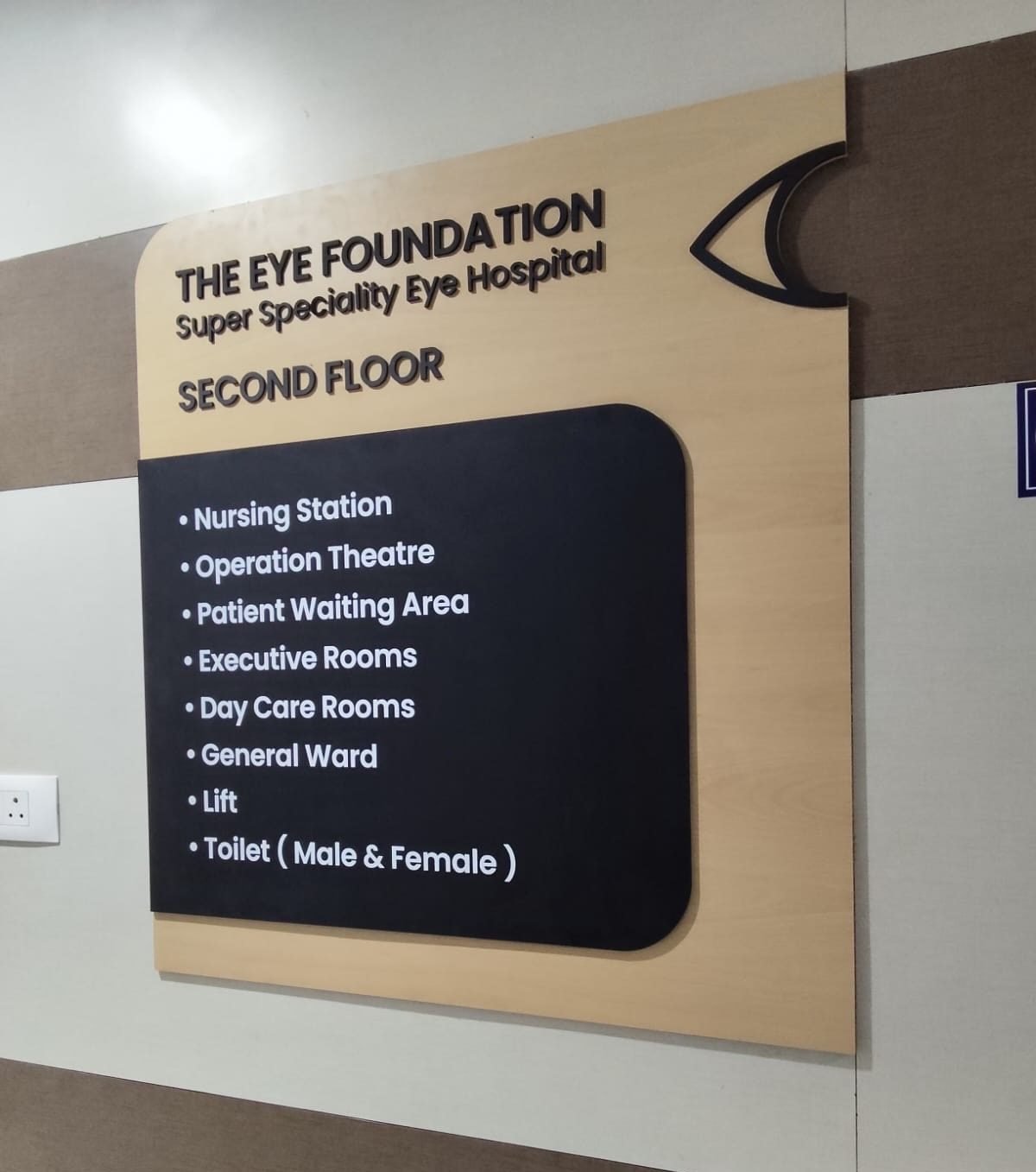 The Eye Foundation second floor directory board