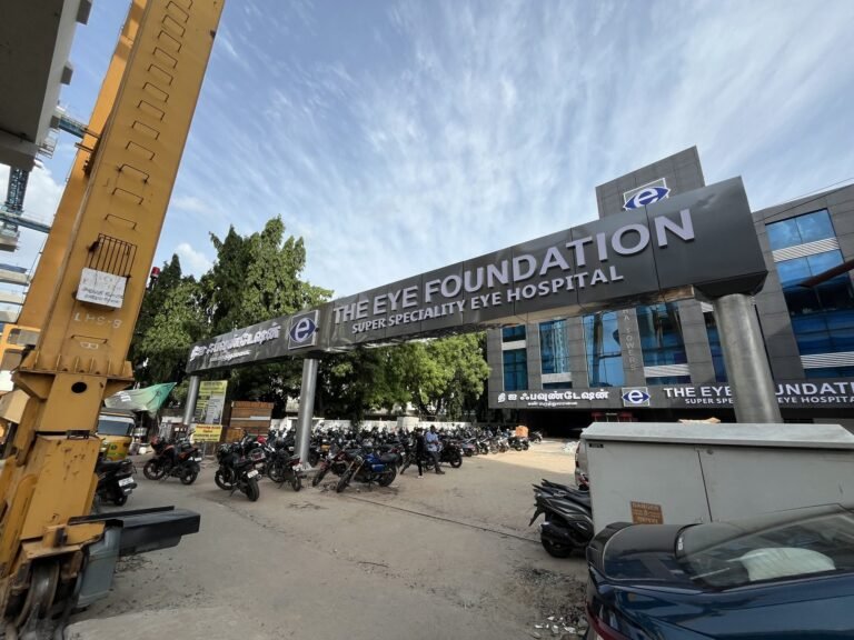 The Eye Foundation trimcap letters with Tamil lettering